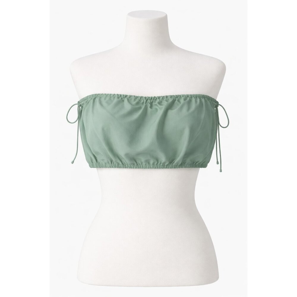 Vans Riley Parachute Bandeau Tube Top Green Nylon Strapless XXL NWT‎